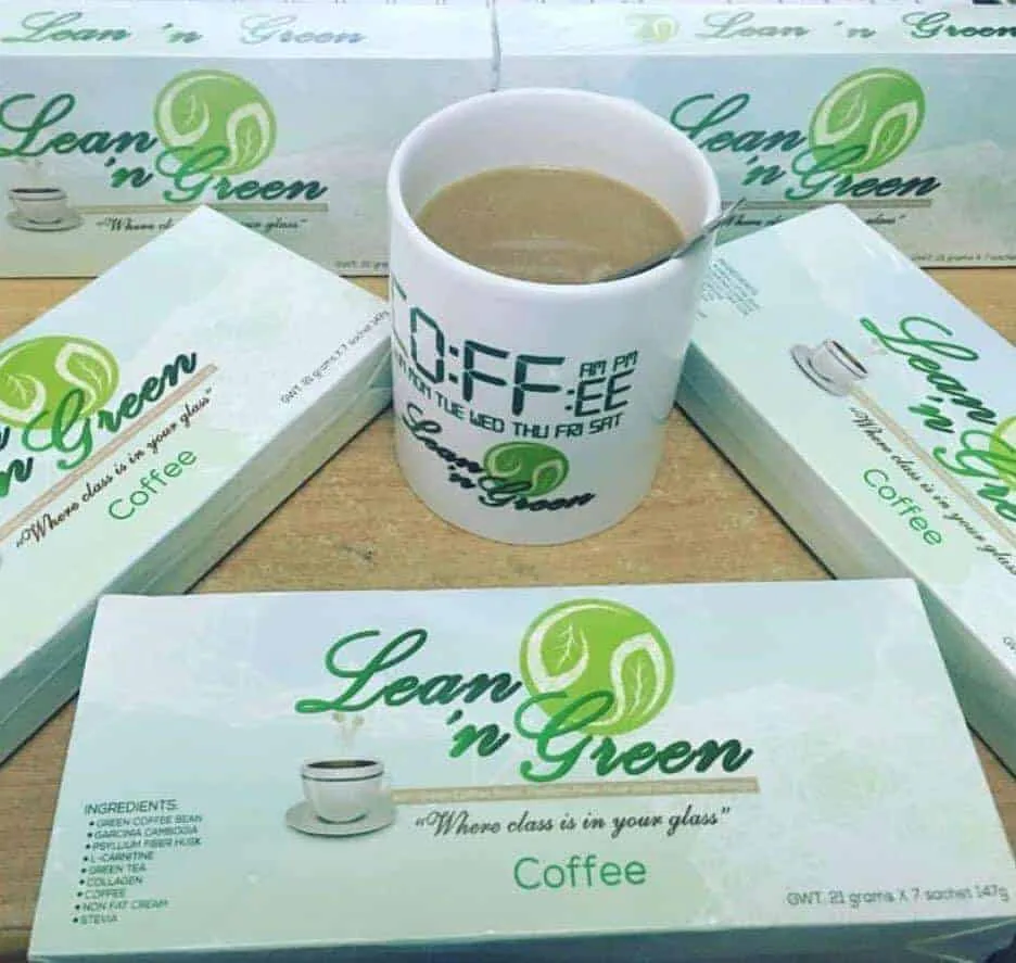 Lean n Green Slimming Coffee with coffee cup