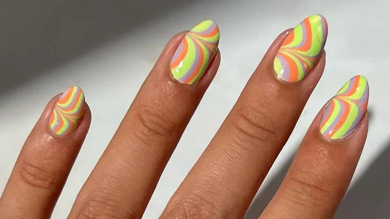 Easy Water Marble Nail Art Tutorial