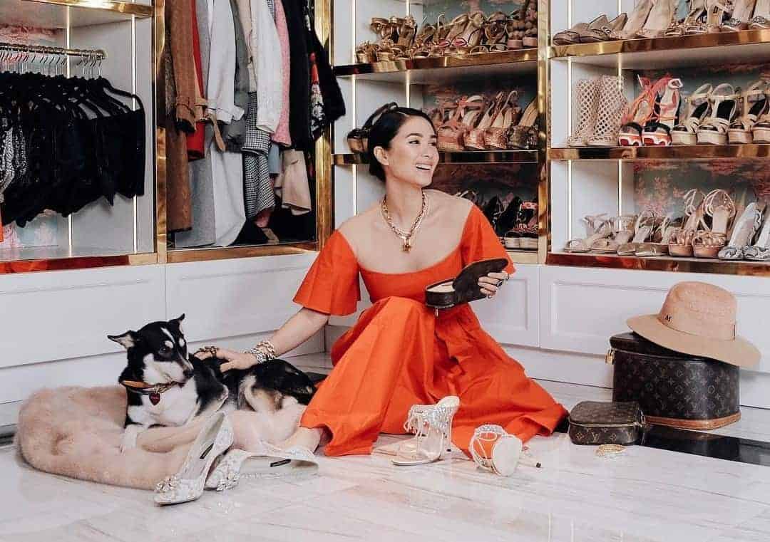 heart in off shoulder dress